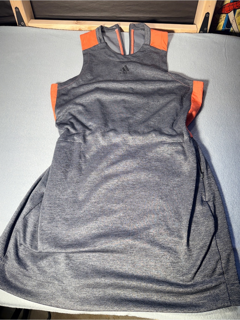 adidas Women’s Gray Athletic Dress with Orange Accents size 12/18 #0064